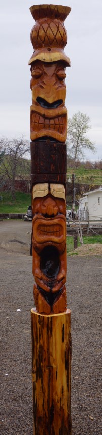 Tiki Totem Pole Carving